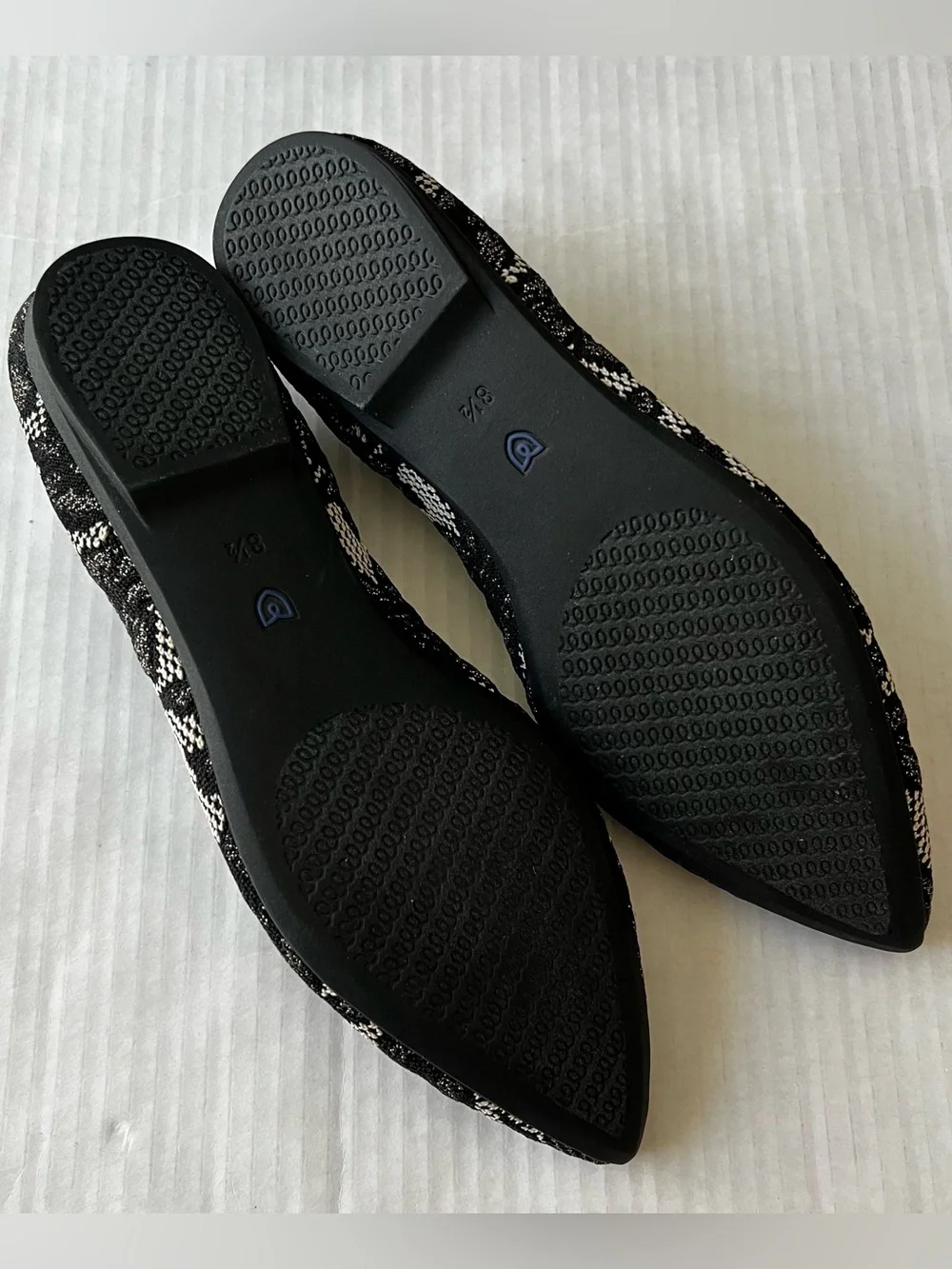 Rothy's x Anthropologie The Point II Flats Black Chantilly Pointed Toe 8.5